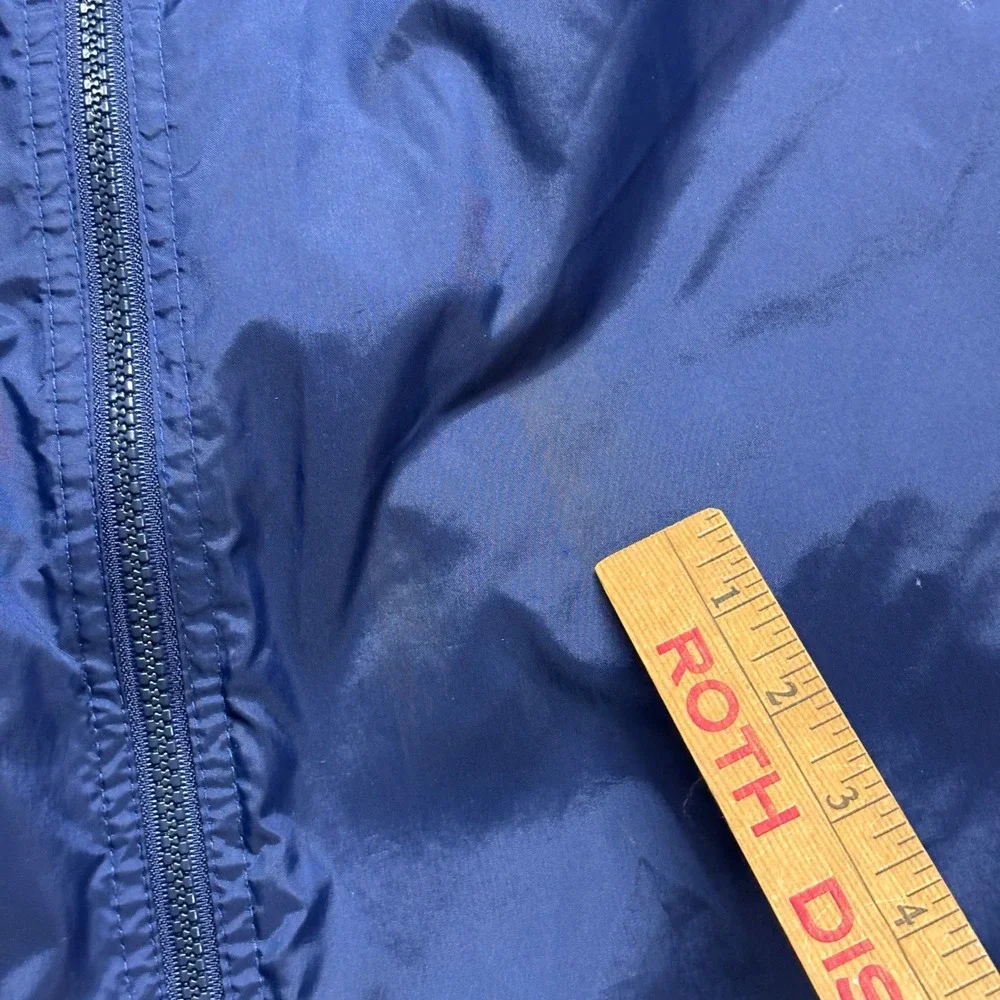 VTG Adidas Mens XL Navy Blue Windbreaker Full Zip Mesh Lined Jacket 3 Stripe Y2K